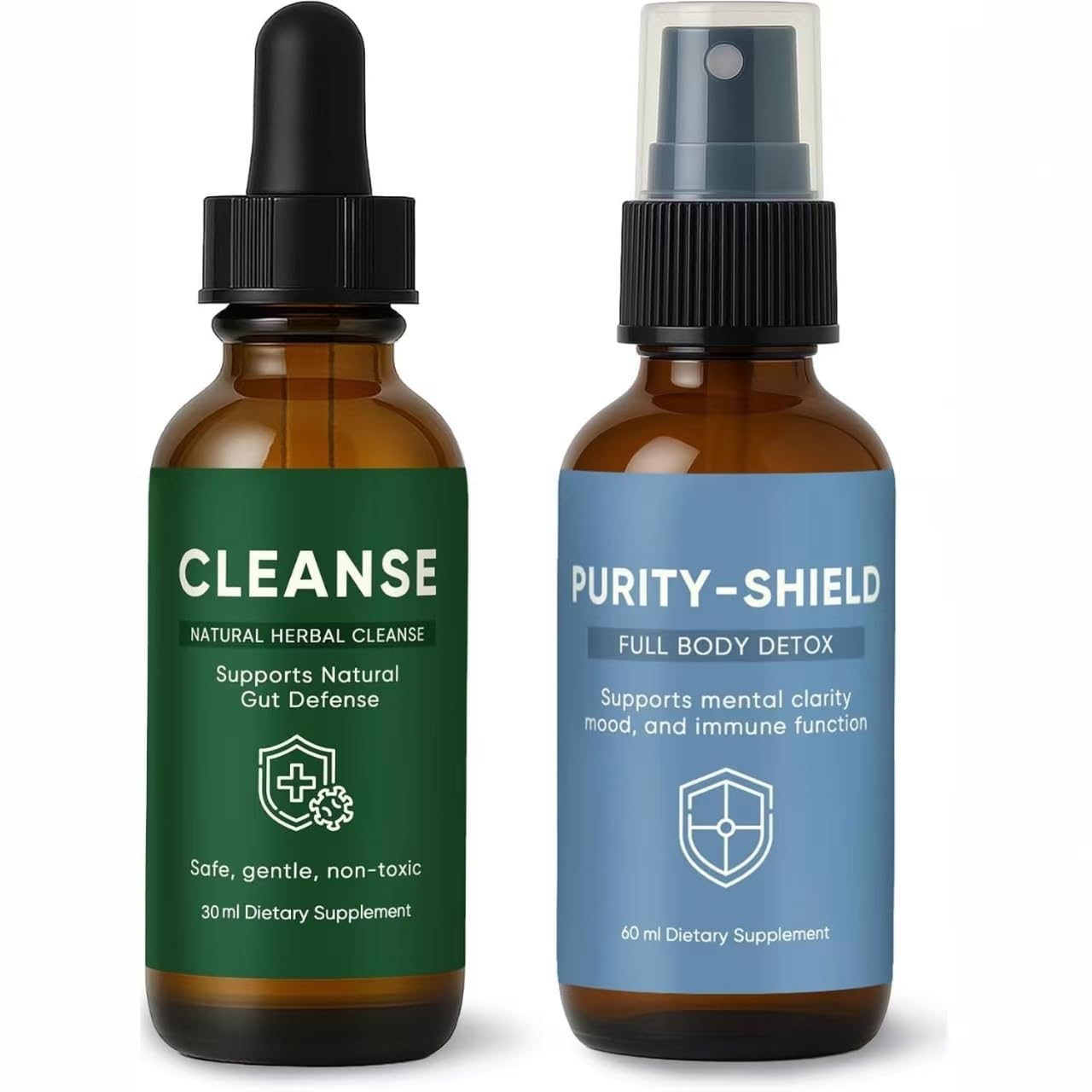 EZTZMCN Wellvia Gut Cleanse, Purity Shield, Gut and Colon Support, Non-GMO for Women & Men, Black Walnut Hull, Wormwood, Ginger, 2 PCS - dailyvitalstore