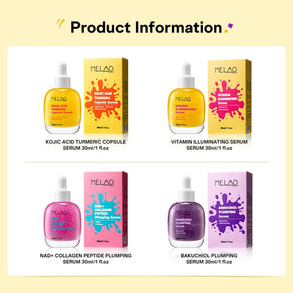 Face Serum with Niacinamide 4% | Vitamin C, Bakuchiol, NAD+ Collagen Peptide, Kojic Acid Turmeric Options | Korean Skincare for Brightening, Anti-Aging & Hydrating - dailyvitalstore