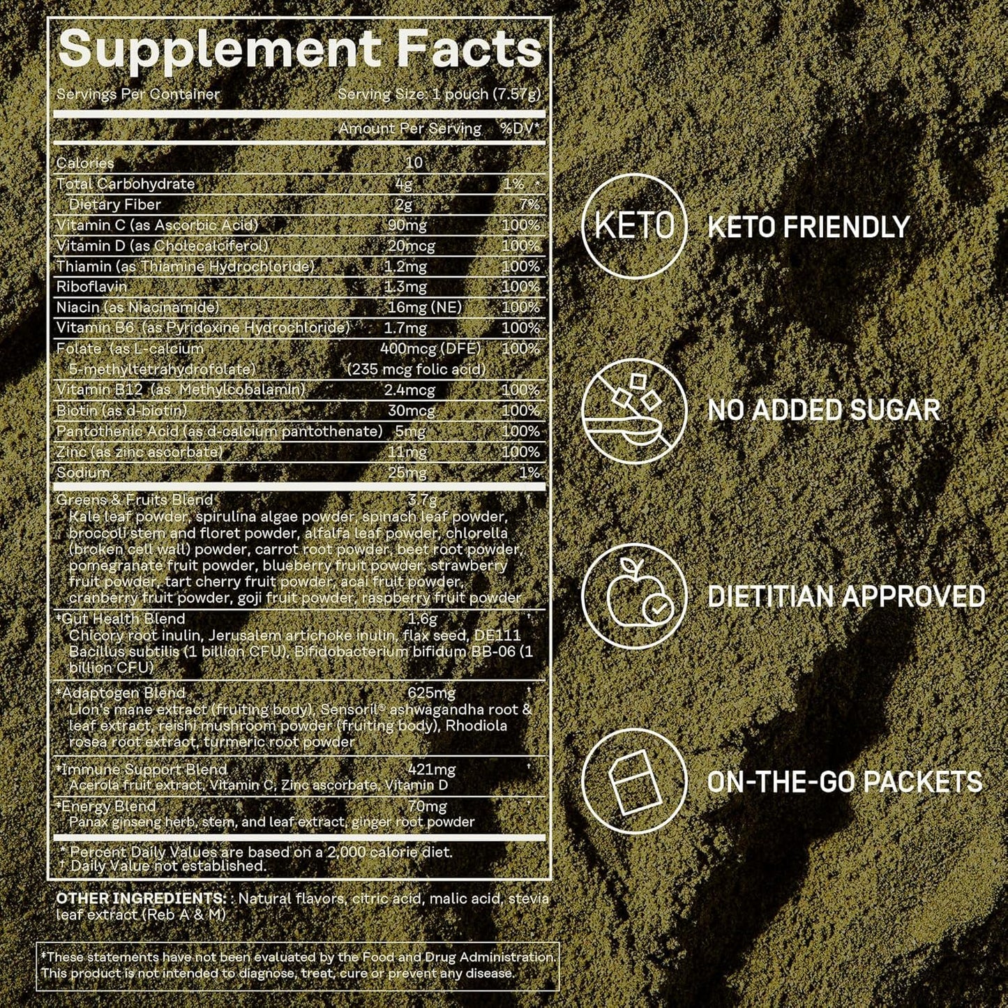 FACTOR FORM Daily Greens Superfood Powder | 5 Functional Blends for Gut Health, Energy & Immunity | Prebiotics, Probiotics, Adaptogens, B Vitamins (7 Servings, Individual Packets) - dailyvitalstore