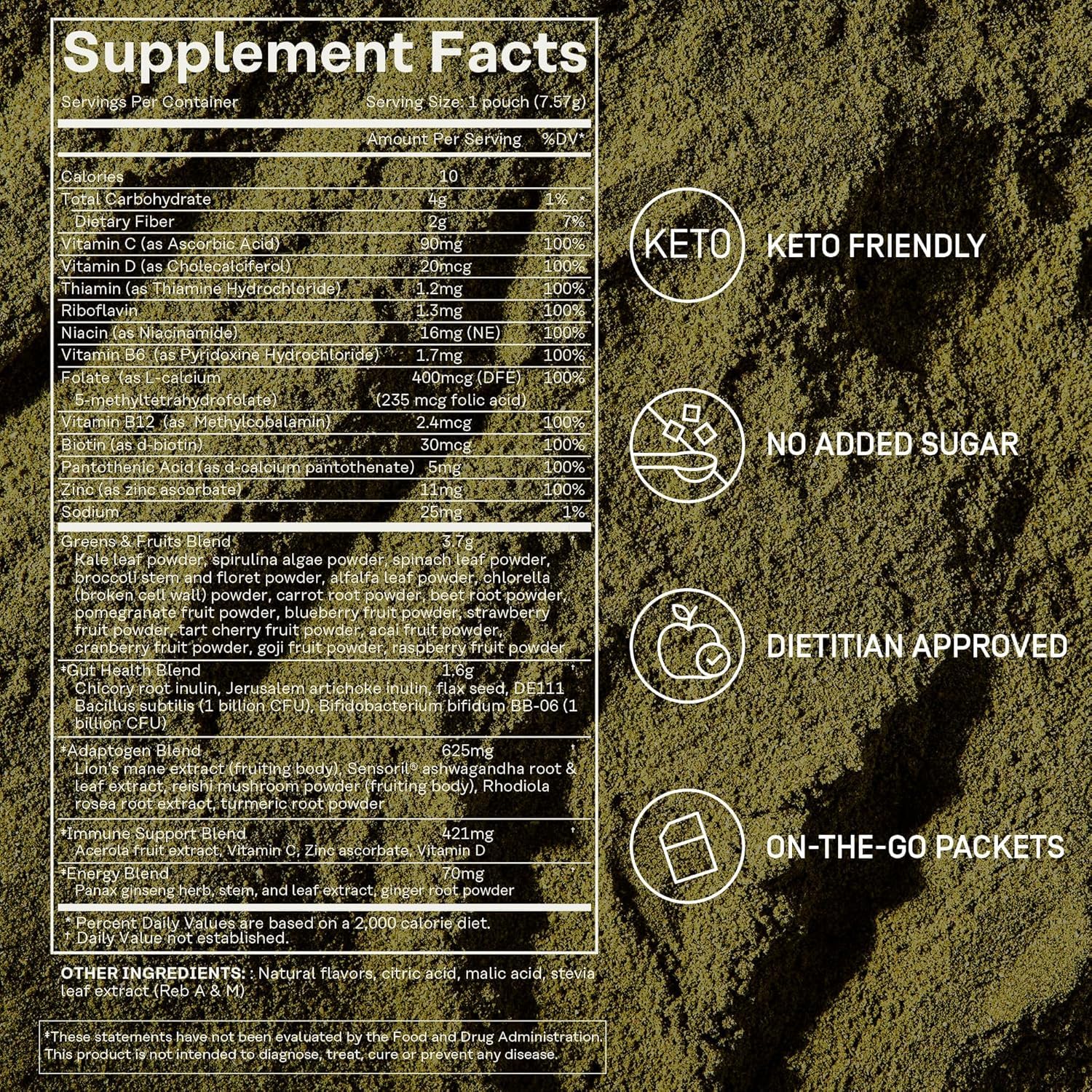 FACTOR FORM Daily Greens Superfood Powder | 5 Functional Blends for Gut Health, Energy & Immunity | Prebiotics, Probiotics, Adaptogens, B Vitamins (7 Servings, Individual Packets) - dailyvitalstore