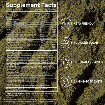 FACTOR FORM Daily Greens Superfood Powder | 5 Functional Blends for Gut Health, Energy & Immunity | Prebiotics, Probiotics, Adaptogens, B Vitamins (7 Servings, Individual Packets) - dailyvitalstore