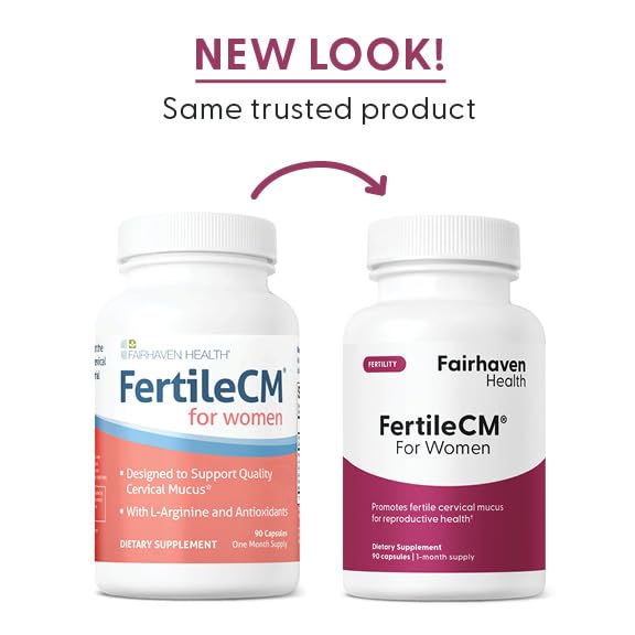 Fairhaven Health FertileCM Fertility Supplement for Women, Capsules - Fertile Cervical Mucus, Ovulation Cycle, Includes L-Arginine, N-Acetyl-Cysteine, Grape Seed Extract and Vitamin C - 90 Capsules - dailyvitalstore