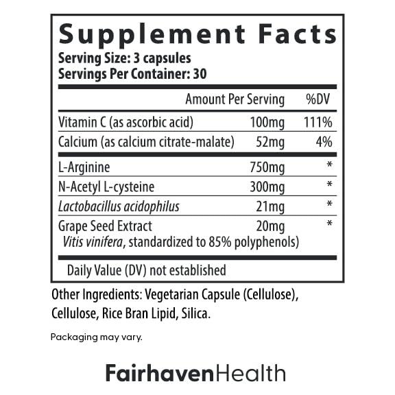 Fairhaven Health FertileCM Fertility Supplement for Women, Capsules - Fertile Cervical Mucus, Ovulation Cycle, Includes L-Arginine, N-Acetyl-Cysteine, Grape Seed Extract and Vitamin C - 90 Capsules - dailyvitalstore