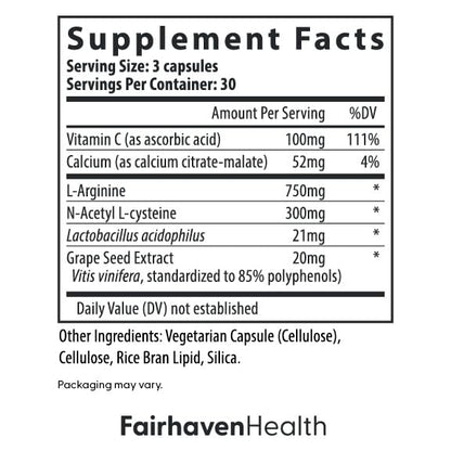 Fairhaven Health FertileCM Fertility Supplement for Women, Capsules - Fertile Cervical Mucus, Ovulation Cycle, Includes L-Arginine, N-Acetyl-Cysteine, Grape Seed Extract and Vitamin C - 90 Capsules - dailyvitalstore
