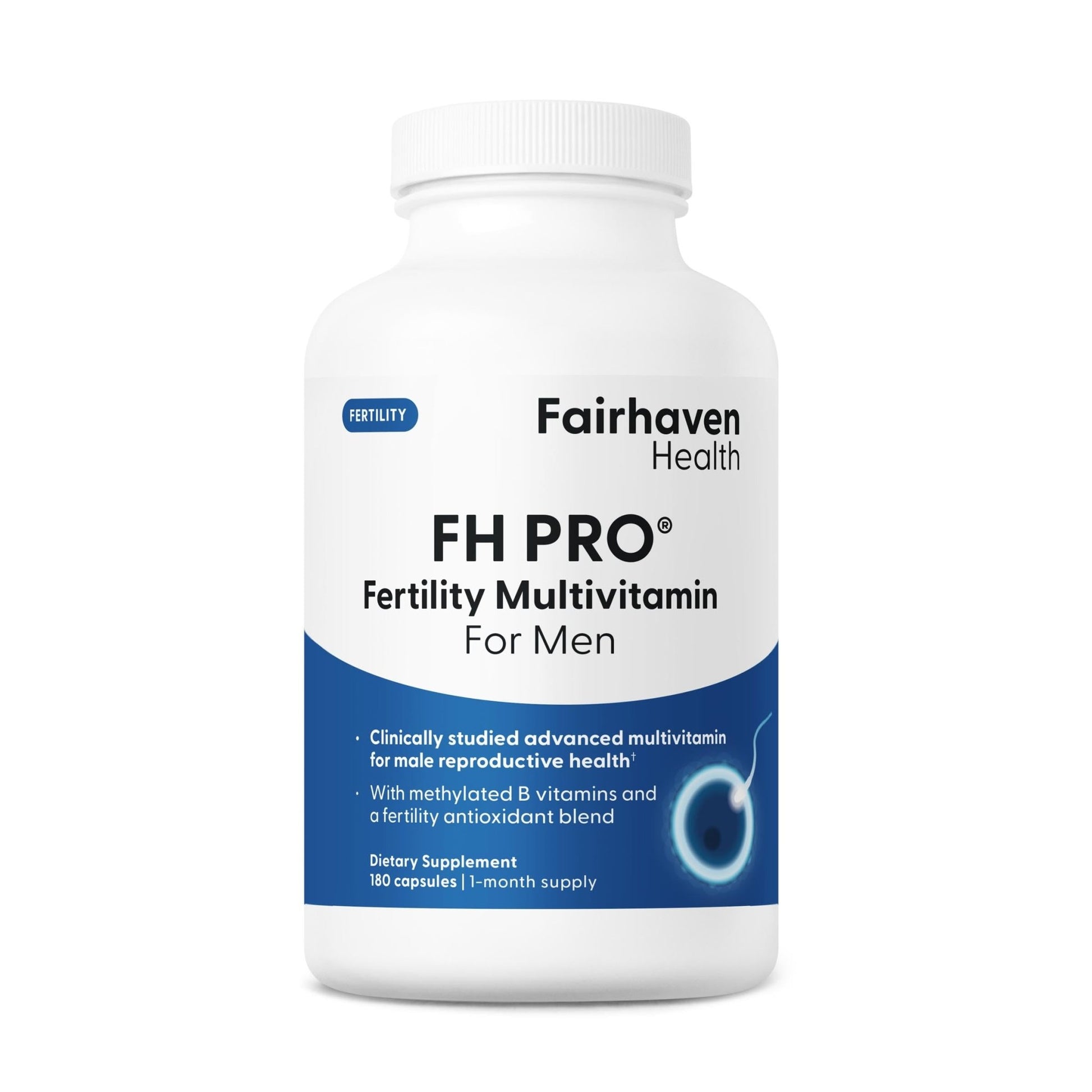 Fairhaven Health FH Pro for Men | Clinically Studied Premium Prenatal Fertility Supplements for Men | Male Fertility Supplements | Count and Motility Support Pre-Conception for Him | 180 Capsules - dailyvitalstore