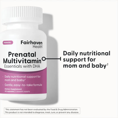 Fairhaven Health Prenatal Multivitamin Essentials with DHA | Prenatal Vitamins + DHA, Choline, Myo-Inositol | - dailyvitalstore