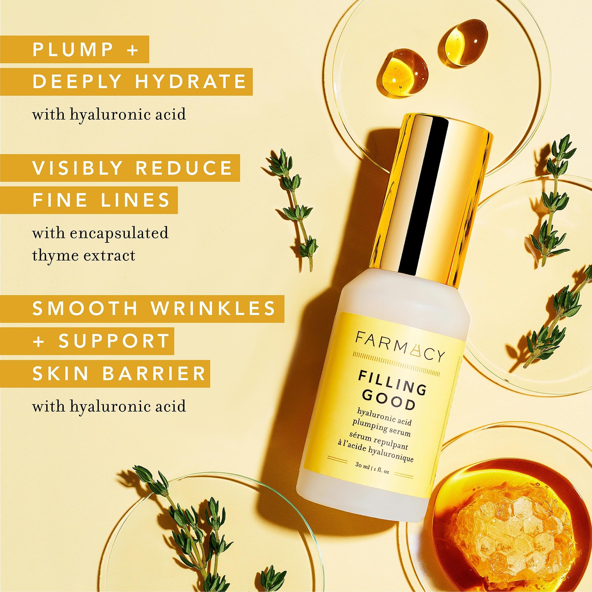Farmacy Hyaluronic Acid Serum for Face - Filling Good Face Serum with Vegan Collagen Peptides - Helps Smooth Fine Lines + Wrinkles - dailyvitalstore