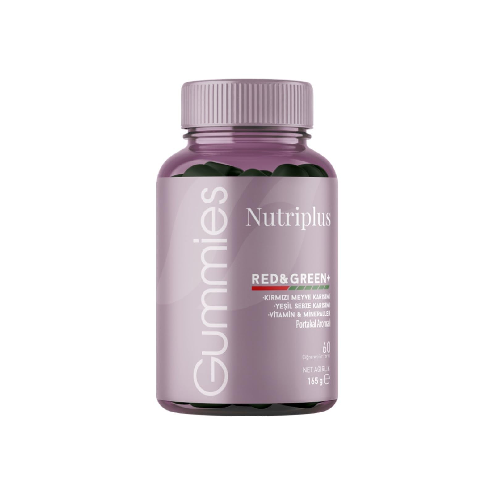 FARMASi Nutriplus Jelly Vitamins Red + Green, 60 pcs - Antioxidant-Rich Vegan Multivitamin Supplement with Fruits and Vegetables Essential Vitamins Immune Support Energy Boost, Skin Hair Nail Health - dailyvitalstore