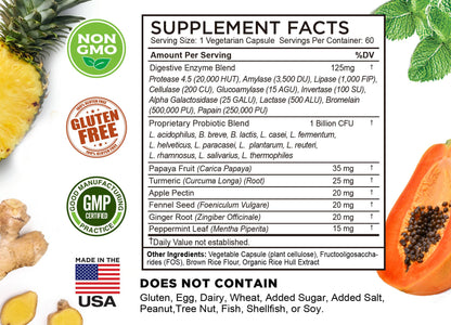 FarmHaven Digestive Enzymes with 18 Probiotics & Herbs | Papaya, Bromelain, Protease & More for Lactose Absorption & Better Digestion | Helps Bloating - dailyvitalstore