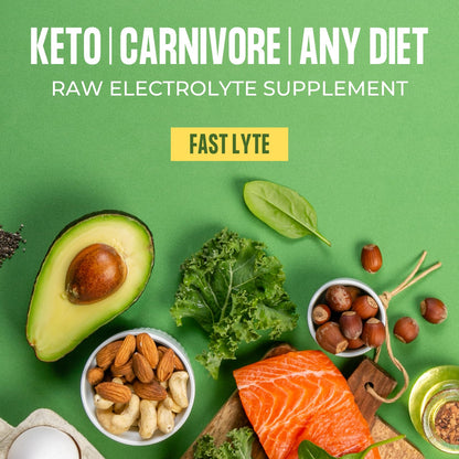 Fast Lyte Fasting Electrolyte Supplement Powder | No Sugar Unflavored Raw Electrolytes | 25% RDI Magnesium and Potassium with Trace Minerals | Carnivore & Keto Friendly - dailyvitalstore