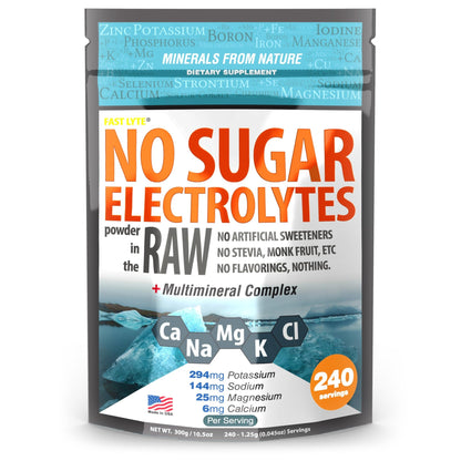 FAST LYTE No Sugar Electrolytes Powder in the Raw | Mix in Coffee, Soup, Juice, Water, Smoothies, Broth, Anything | No Sweeteners or Flavorings | Keto & Sugar Free | Non-GMO & Vegan - dailyvitalstore