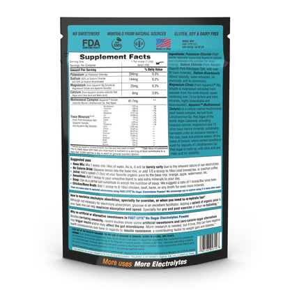FAST LYTE No Sugar Electrolytes Powder in the Raw | Mix in Coffee, Soup, Juice, Water, Smoothies, Broth, Anything | No Sweeteners or Flavorings | Keto & Sugar Free | Non-GMO & Vegan - dailyvitalstore