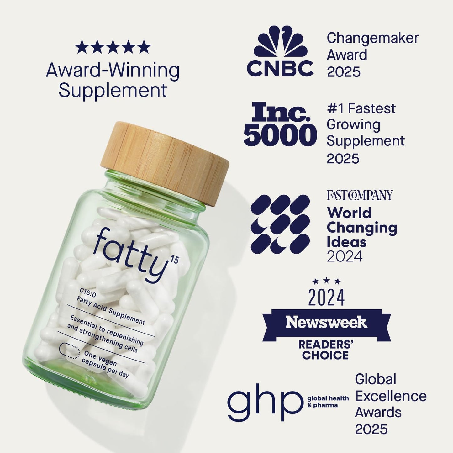 Fatty15 C15:0 Pentadecanoic Acid Supplement The Longevity Nutrient - 90 Vegan Capsules - 3X Cellular Benefits of Fish Oil EPA Omega 3 Supplements - Liver Support & Mitochondrial Health - dailyvitalstore