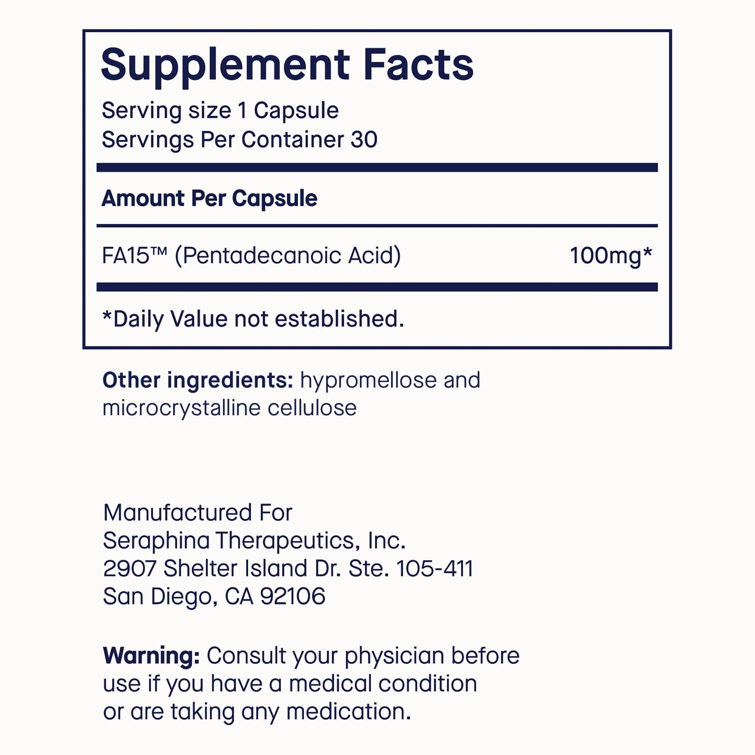Fatty15 C15:0 Pentadecanoic Acid Supplement The Longevity Nutrient - 90 Vegan Capsules - 3X Cellular Benefits of Fish Oil EPA Omega 3 Supplements - Liver Support & Mitochondrial Health - dailyvitalstore