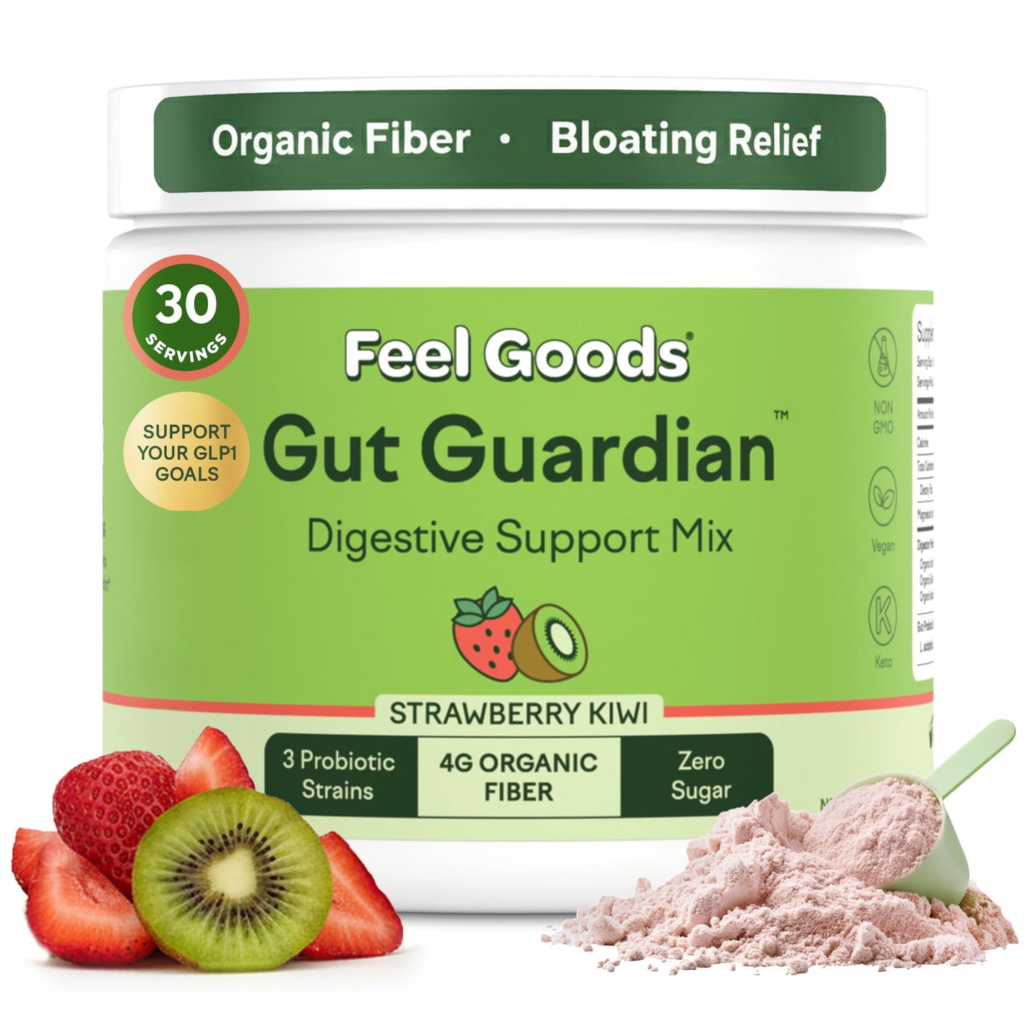 Feel Goods Gut Guardian, Gut Health Powder Drink Mix - Probiotic Fiber with Prebiotics & L Glutamine for Digestive Health, Bloating Relief & Digestion Support, - dailyvitalstore