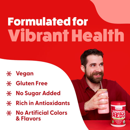 Feel Great Organic Superfood Reds Powder Packed with Beet Root Powder | Digestive Support Including Bloating Relief | Fruit and Veggie Polyphenols Supplement. - dailyvitalstore