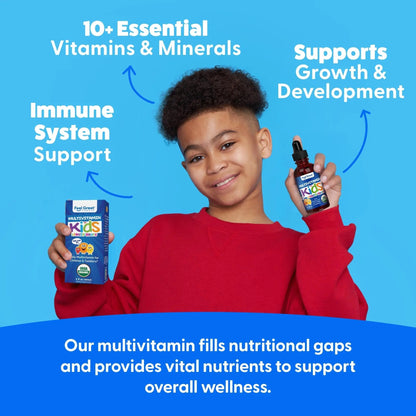 Feel Great Vitamins Organic Multivitamin Liquid Drops for Toddlers & Kids | Daily Essential Nutrients for Healthy Growth | - dailyvitalstore