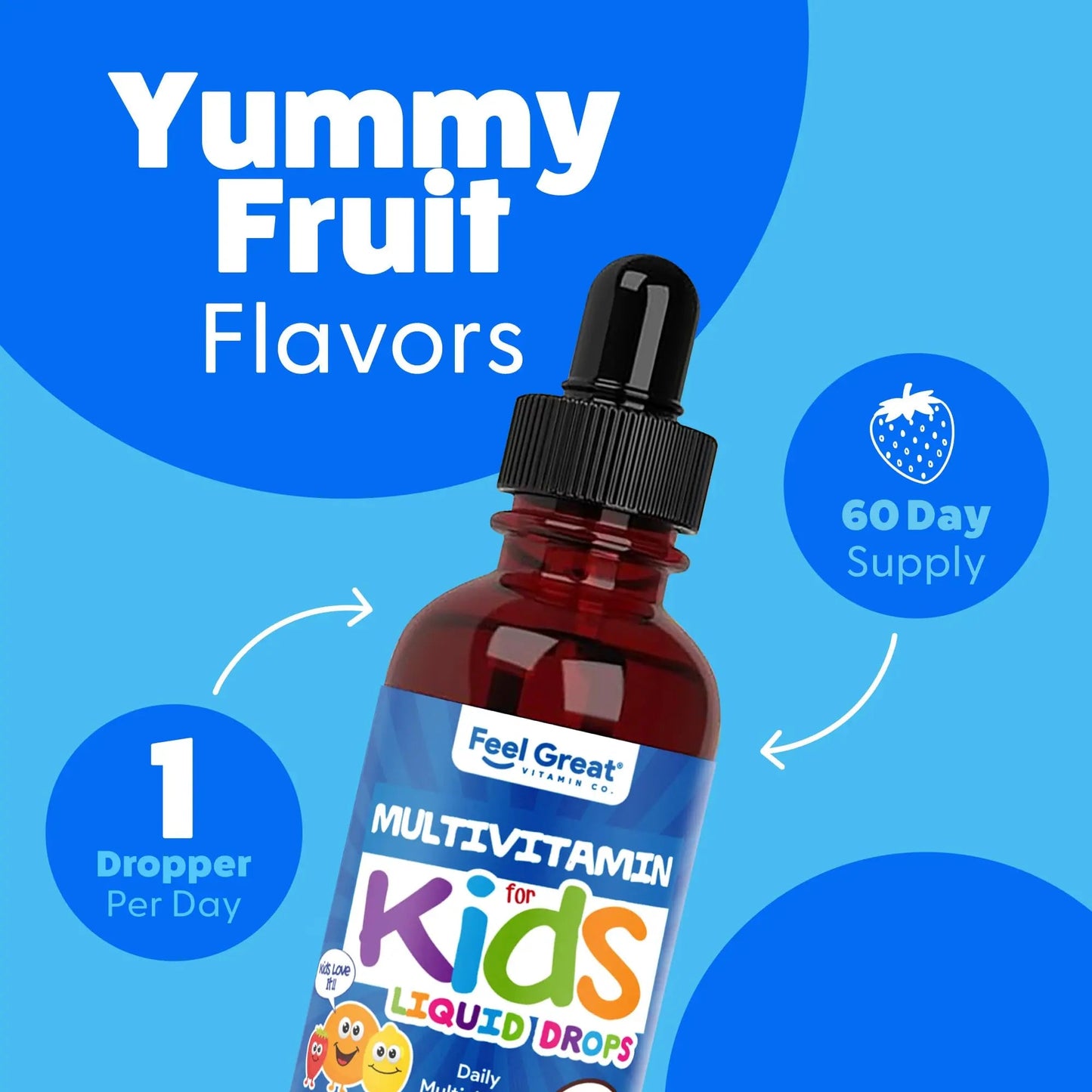 Feel Great Vitamins Organic Multivitamin Liquid Drops for Toddlers & Kids | Daily Essential Nutrients for Healthy Growth | - dailyvitalstore