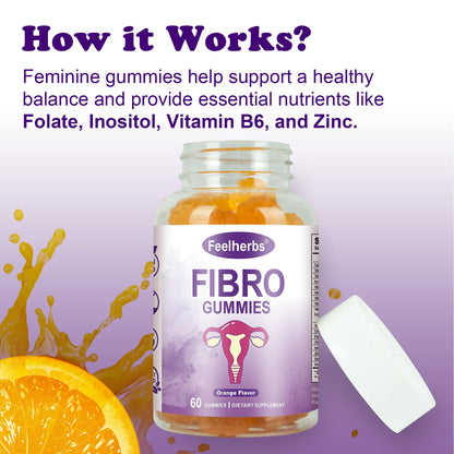 Feelherbs Fibro Gummies for Women, Pack of 2, Multivitamin Inositol Gummies with Inositol, Biotin, Vitamins A, C, D3, E, B6, B12, 60 Gummies Per Bottle - dailyvitalstore