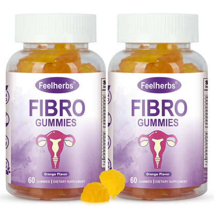 Feelherbs Fibro Gummies for Women, Pack of 2, Multivitamin Inositol Gummies with Inositol, Biotin, Vitamins A, C, D3, E, B6, B12, 60 Gummies Per Bottle - dailyvitalstore