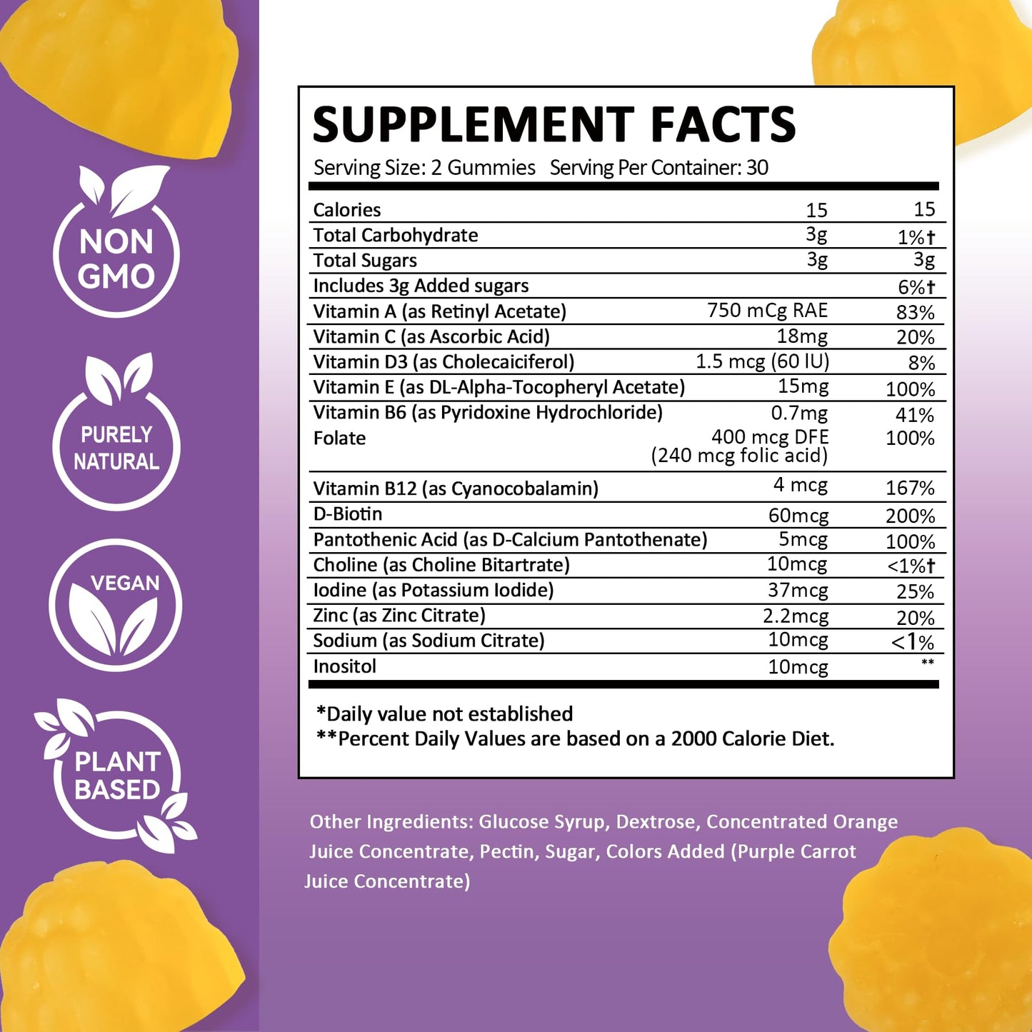 Feelherbs Fibro Gummies for Women, Pack of 2, Multivitamin Inositol Gummies with Inositol, Biotin, Vitamins A, C, D3, E, B6, B12, 60 Gummies Per Bottle - dailyvitalstore