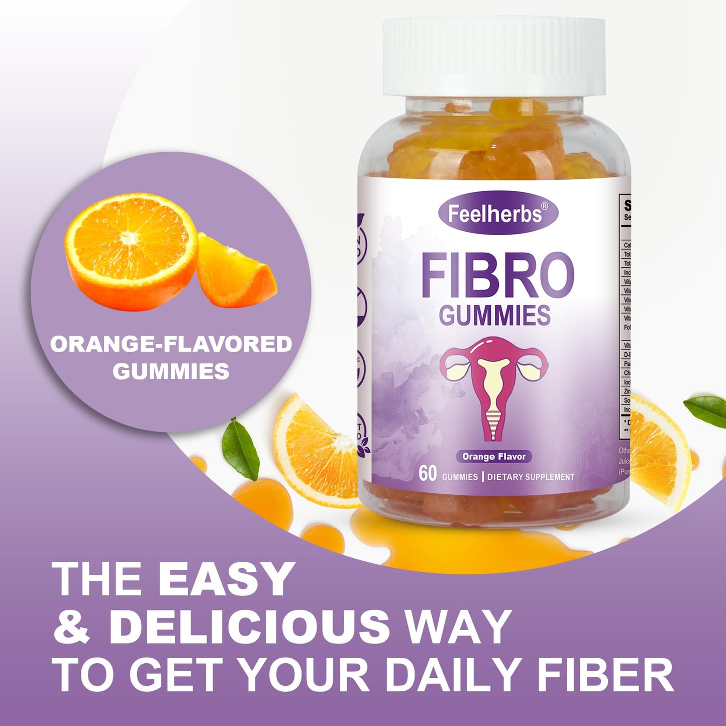 Feelherbs Fibro Gummies for Women, Pack of 2, Multivitamin Inositol Gummies with Inositol, Biotin, Vitamins A, C, D3, E, B6, B12, 60 Gummies Per Bottle - dailyvitalstore