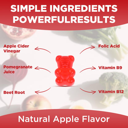 Feelherbs Metabolism Gummies for Women and Men Digestion & Energy, 60 Count Apple Cider Vinegar Gummies with Vitamin B12 & Beet Root, Chewable Keto ACV Vitamin for Metabolism & Detox Cleanse - dailyvitalstore