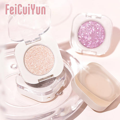 FeiCuiYun Glitter Shimmer Sparkle Eye Shadow Palette Makeup for Older Women, Pearl White Silver Glitter Shimmer Metallic Holographic Iridescent Cream Iridescent Single Monochrome Eyeshadow Makeup, 11 - dailyvitalstore