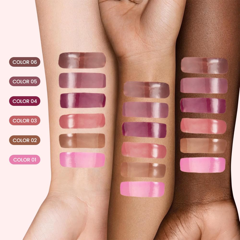 FeiCuiYun Lip Tinted Glowy Balm Hydrating Tinted Lip Serum Lip Gloss, Ultra-Hydrating Natural Vegan Lip Balm, Sheer-Tinted Shine & Hydration, Soothes & Softens Dry Lips Skincare (Light Pink) - dailyvitalstore