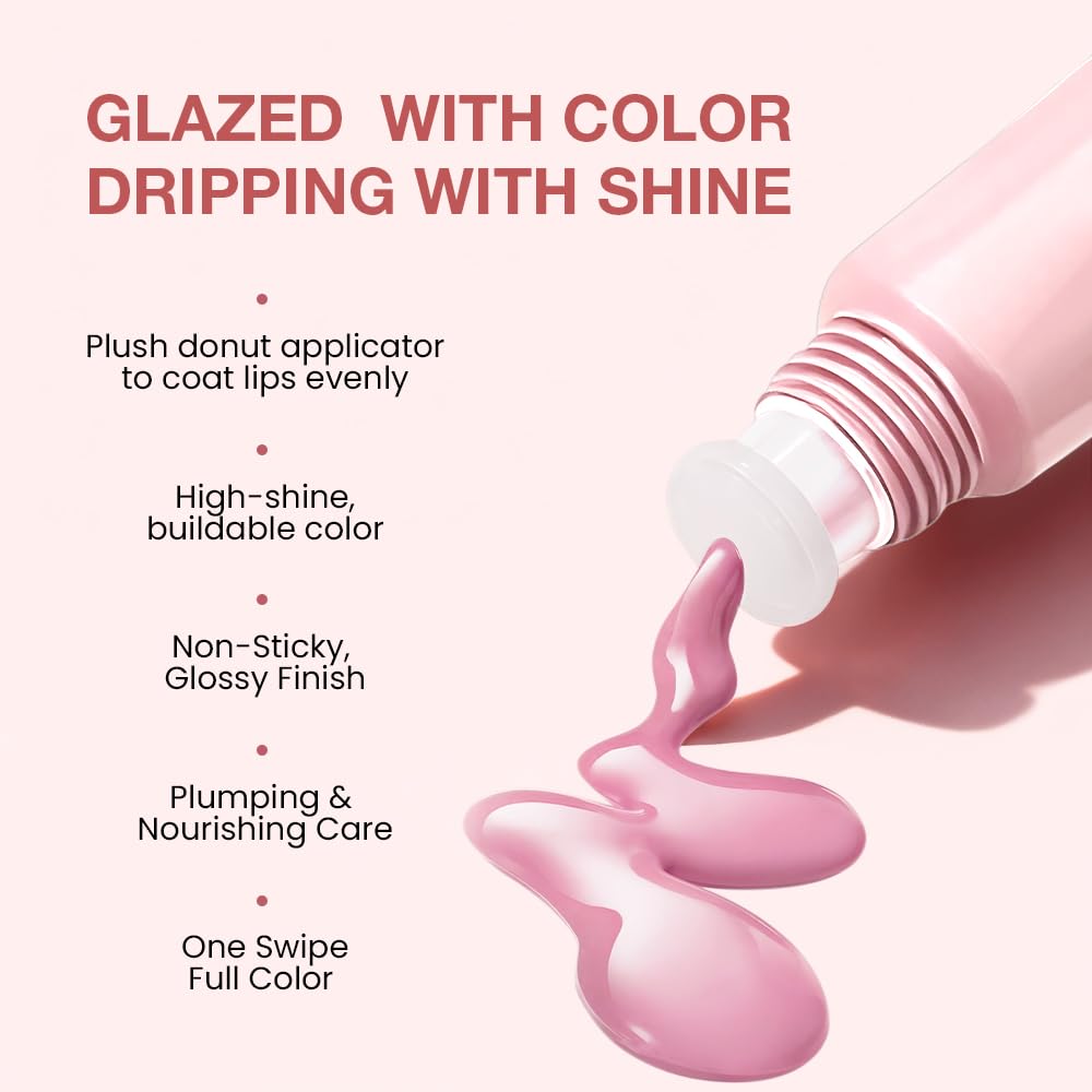 FeiCuiYun Lip Tinted Glowy Balm Hydrating Tinted Lip Serum Lip Gloss, Ultra-Hydrating Natural Vegan Lip Balm, Sheer-Tinted Shine & Hydration, Soothes & Softens Dry Lips Skincare (Light Pink) - dailyvitalstore