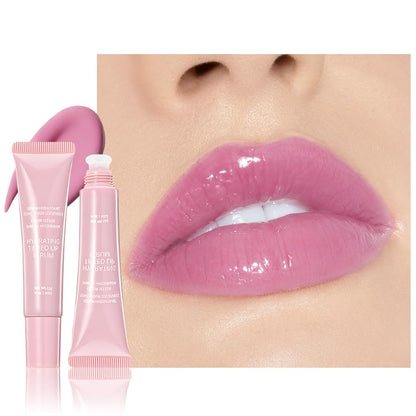 FeiCuiYun Lip Tinted Glowy Balm Hydrating Tinted Lip Serum Lip Gloss, Ultra-Hydrating Natural Vegan Lip Balm, Sheer-Tinted Shine & Hydration, Soothes & Softens Dry Lips Skincare (Light Pink) - dailyvitalstore