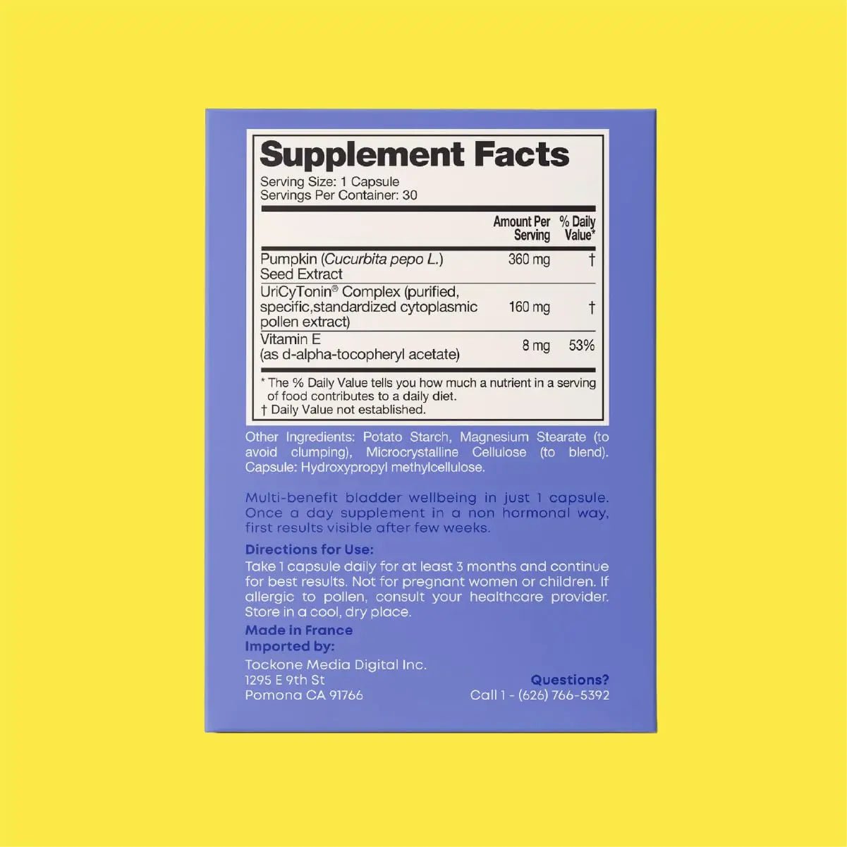 FEM Urovital Bladder Control Supplements - Overactive Bladder, Leakage & Urgency Relief - Non-Hormonal Urinary Tract Health Support for Women - 30 Capsules - dailyvitalstore