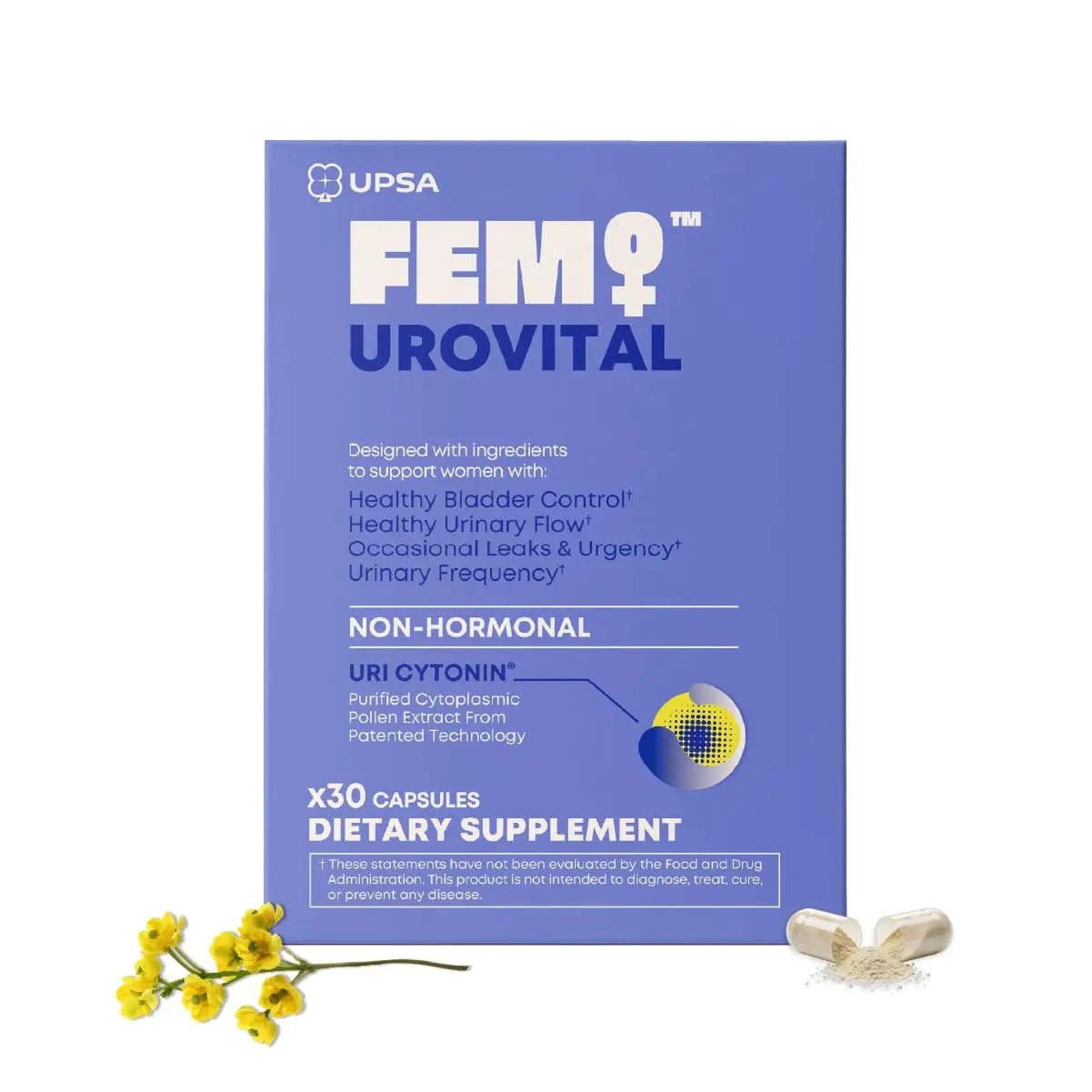 FEM Urovital Bladder Control Supplements - Overactive Bladder, Leakage & Urgency Relief - Non-Hormonal Urinary Tract Health Support for Women - 30 Capsules - dailyvitalstore