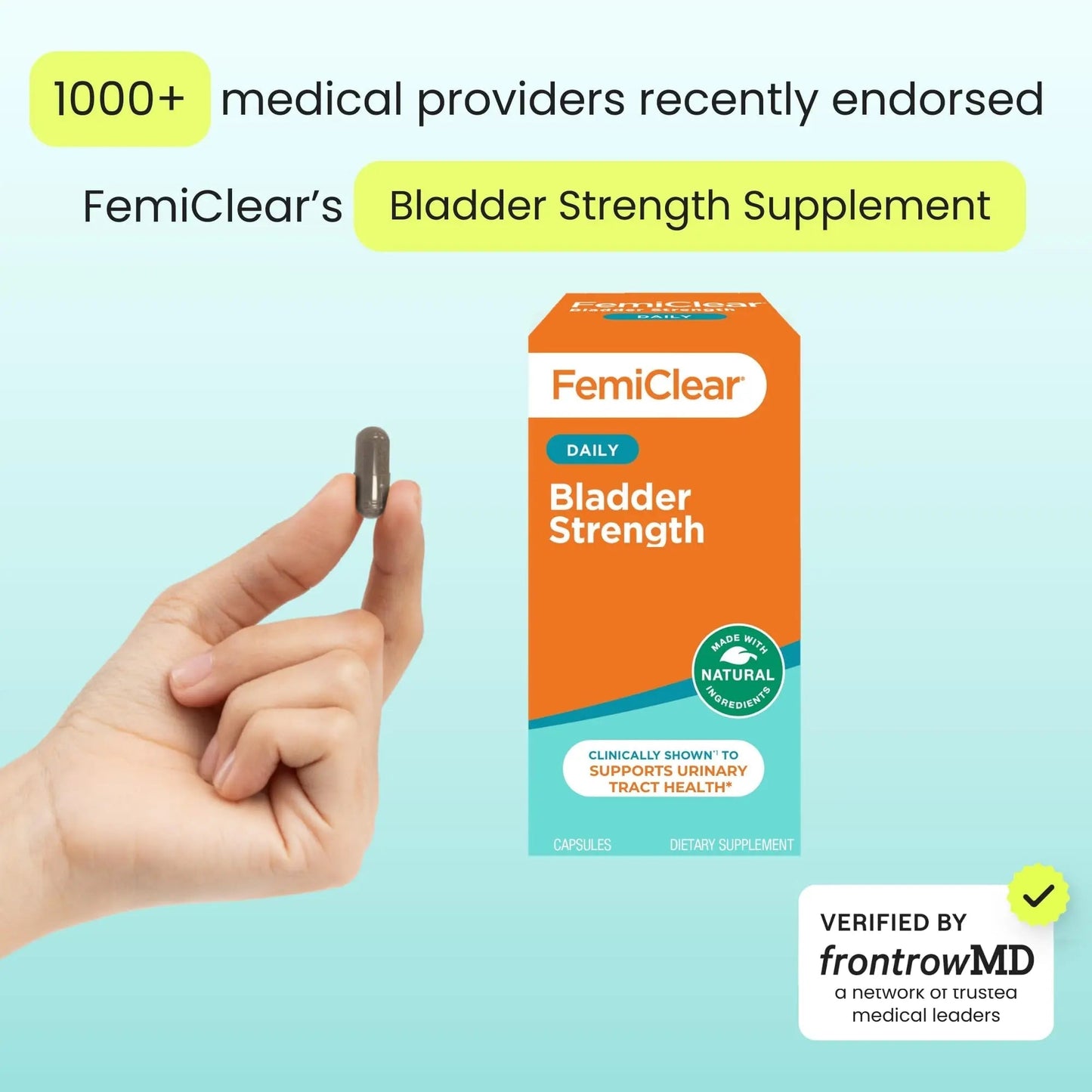 FemiClear Bladder Strength Supplement | Bladder Control & Wellness | 60 Capsules, 30 Day Supply | Made with Natural Ingredients | for Women & Men - dailyvitalstore