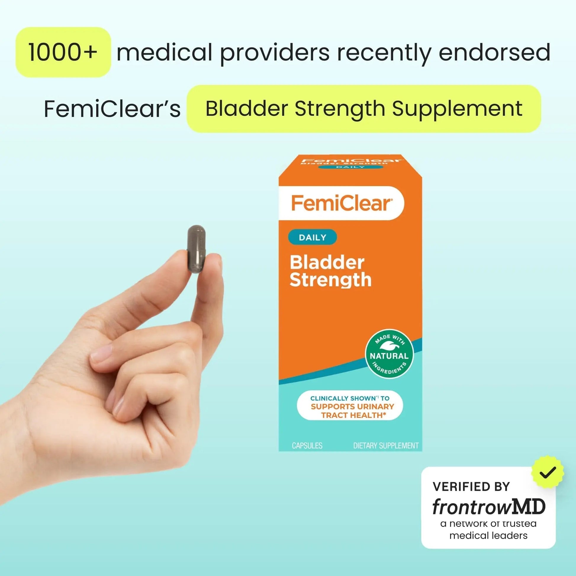 FemiClear Bladder Strength Supplement | Bladder Control & Wellness | 60 Capsules, 30 Day Supply | Made with Natural Ingredients | for Women & Men - dailyvitalstore