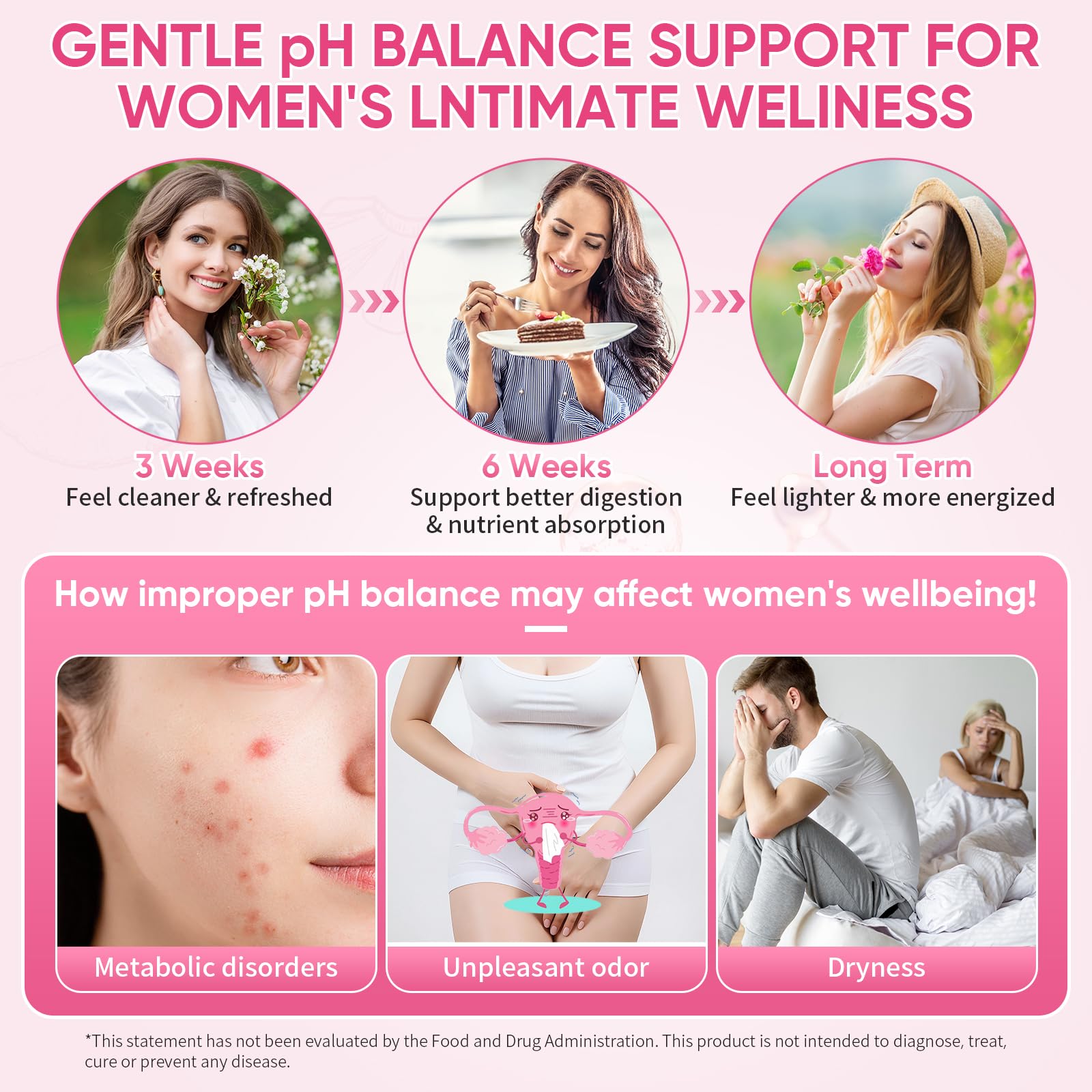 Feminine Probiotics Gummies with Slippery Elm - 60 Pineapple Gummies for Women ph Balance, Vaginal Probiotics Supports Flora, Gut Health & Immune System, Prebiotics & Lactobacillus Blend (Pineapple) - dailyvitalstore