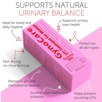Feminine Spray | UTI Treatment for Women | UTI Defense & Intimate Odor Control | Daily Feminine Hygiene Spray | Eliminate Harmful Bacteria | Gentle, Safe, Travel-Friendly & pH-Balanced | 5.1 fl oz - dailyvitalstore