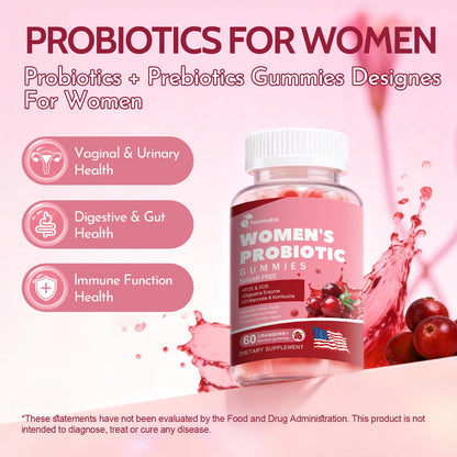 Femmetra 18-in-1 Probiotics for Women with Prebiotics - 200 Billion CFU with Digestive Enzyme, Cranberry, Kombucha - Sugar-Free Vaginal Gummies, - dailyvitalstore
