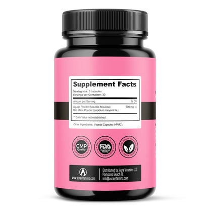 Fertili-t Female (90 Caps) Natural Fertility Support, Hormonal Balance & Prenatal Vitamins for Women, Conception Support, Natural Fertility Supplement with Aguaje & Red Maca (30-Day Supply) (1) - dailyvitalstore