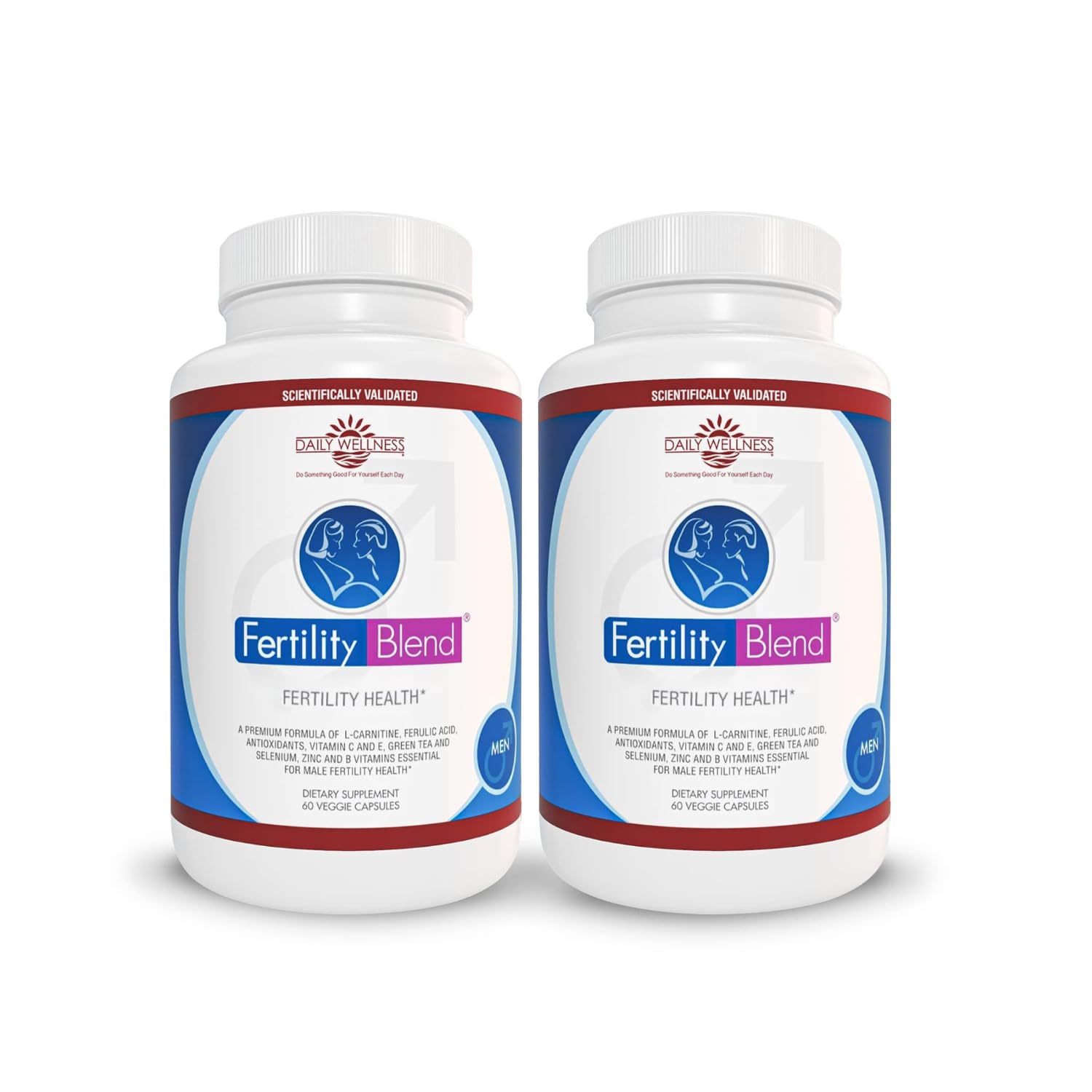 Fertility Blend Daily Wellness for Men - Male Fertility Supplements, Vitamin Blend Pills - Male Count Pre-Conception for Him - Fertility Supplements for Men - 60 Capsules, 2 Pack - dailyvitalstore