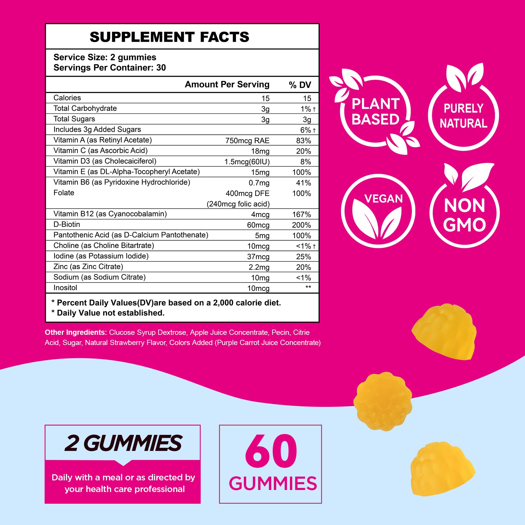 Fertility Gummies for Women to Get Pregnant Fast, Folic Acid Conception Gummies to Boost Fertility for Her, 60 Count Fertility Vitamin Gummy Support Hormone Balance, Ovulation & Period Cycle - dailyvitalstore