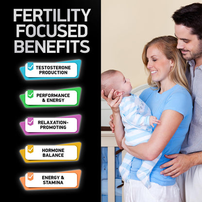 Fertility Supplements for Men - Zinc, Maca, Ashwagandha, L-Arginine - Male Vitality Conception for Him - Count and Motility Pregnancy Aid - Vitamins and Male Fertility Support Supplement - 120 Pills - dailyvitalstore