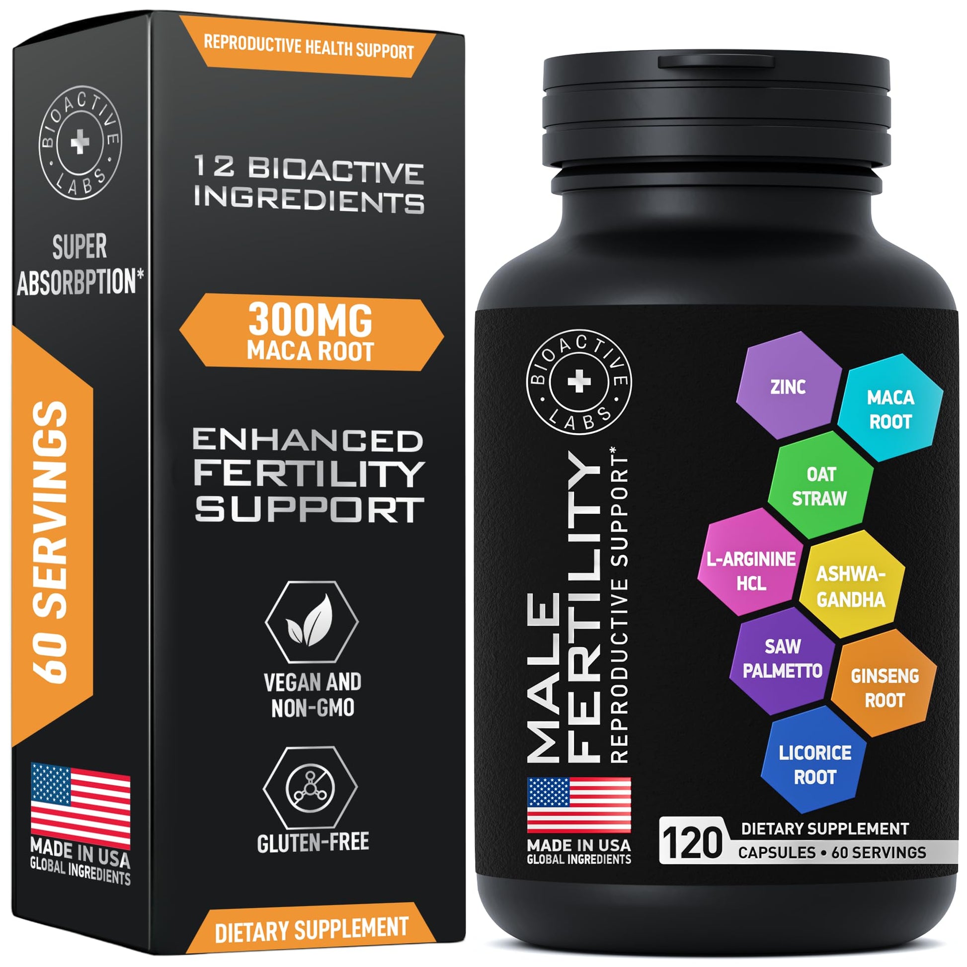 Fertility Supplements for Men - Zinc, Maca, Ashwagandha, L-Arginine - Male Vitality Conception for Him - Count and Motility Pregnancy Aid - Vitamins and Male Fertility Support Supplement - 120 Pills - dailyvitalstore