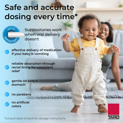 Feverall Infant Acetaminophen Suppositories 6 Rectal Suppositories 80mg Each Pain Reliever/Fever Reducer. Paraben Free, No Artificial Colors or Other preservatives. Ages 6-36 Months - dailyvitalstore