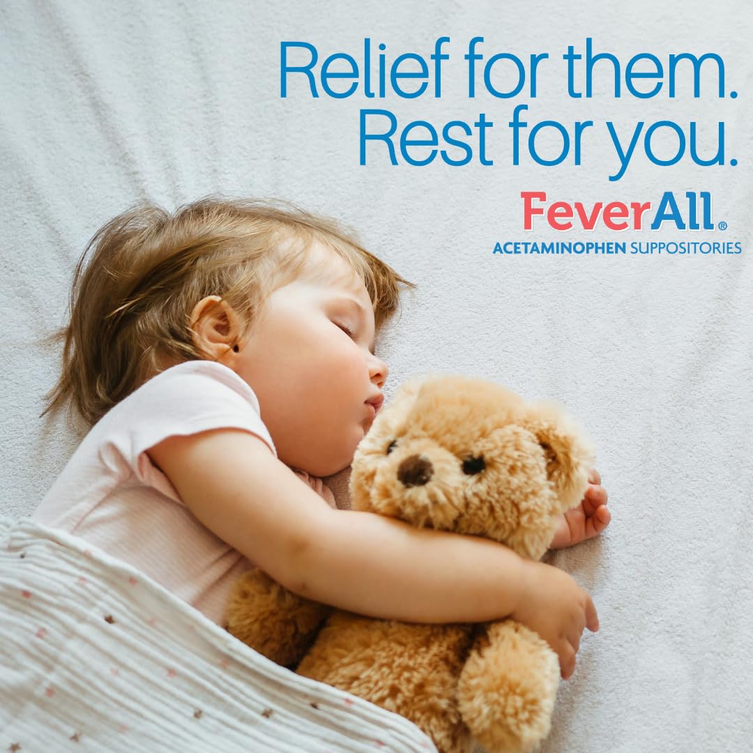 Feverall Infant Acetaminophen Suppositories 6 Rectal Suppositories 80mg Each Pain Reliever/Fever Reducer. Paraben Free, No Artificial Colors or Other preservatives. Ages 6-36 Months (Pack of 2) - dailyvitalstore