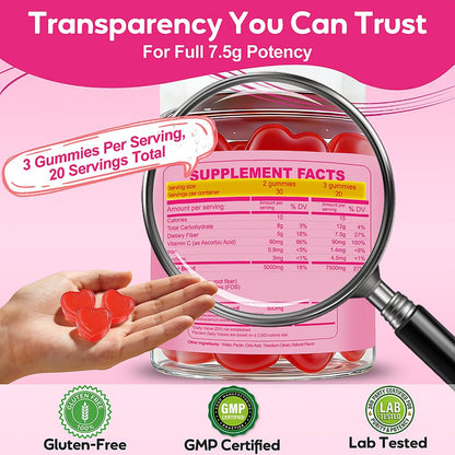 Fiber Gummies 7500mg, Probiotics & Digestive Enzymes, Sugar-Free, Vegan & Gluten-Free Supplement for Gut Health, Bloating Support & Regularity, - dailyvitalstore