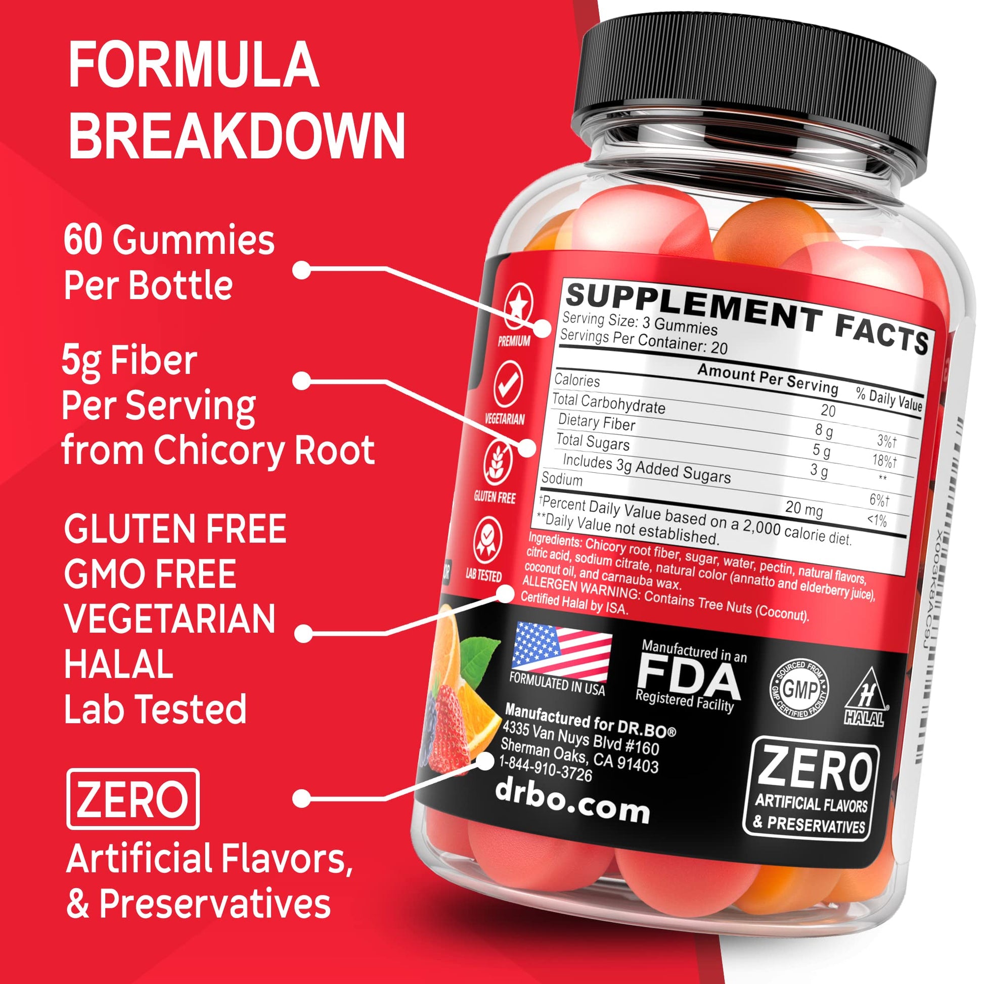 Fiber Gummies for Adults & Kids - Tasty Gummy Prebiotic Fiber Supplement, Max Digestive - dailyvitalstore