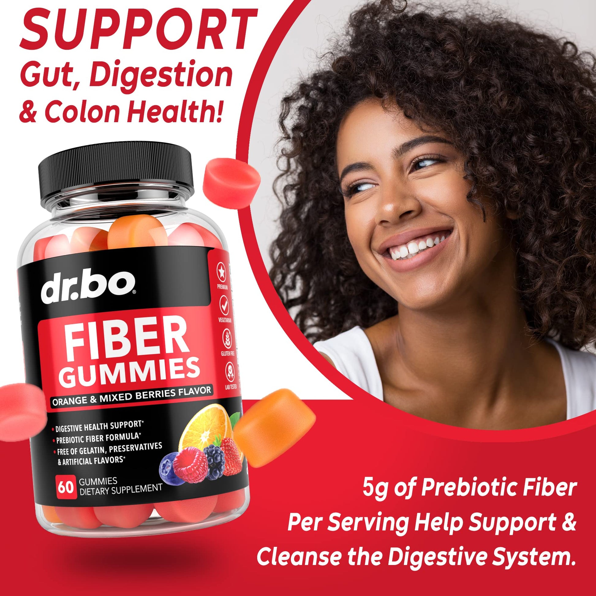 Fiber Gummies for Adults & Kids - Tasty Gummy Prebiotic Fiber Supplement, Max Digestive - dailyvitalstore