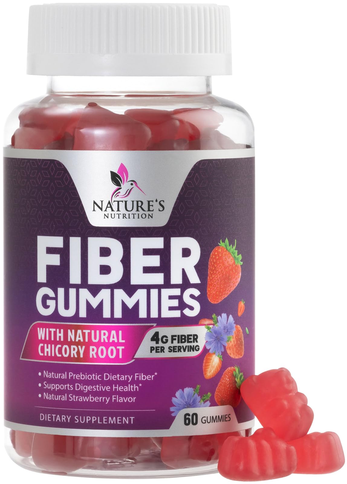 Fiber Gummies for Adults - Soluble Fiber 4g Per Serving - Plant-Based Prebiotic Fiber Supplement for Digestive Health, Gut Health, & Regularity Support - Vegan Gummy - dailyvitalstore