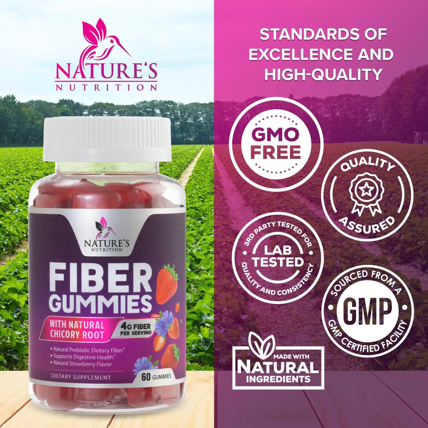 Fiber Gummies for Adults - Soluble Fiber 4g Per Serving - Plant-Based Prebiotic Fiber Supplement for Digestive Health, Gut Health, & Regularity Support - Vegan Gummy - dailyvitalstore